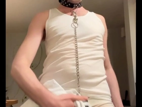 Hot gay masturbation scene with a sexy fag jerk and cum