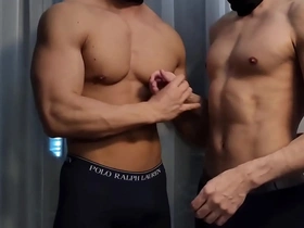 Muscular boyfriend gives a sexy blowjob and anal sex in this homemade video.