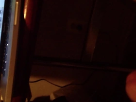 Young gay man masturbates while watching porn.
