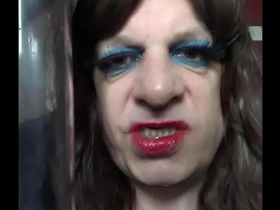 Mark Wright, bisexual crossdresser, loves to swallow piss in this video.