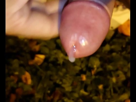 Outdoor masturbate in leather and have a facial finish