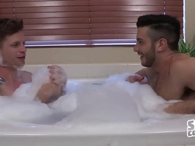 Muscular hunk Dean Manny in a gay movie with bareback sex.