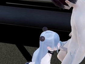 Beautiful cosplay and hard sex in a Yaoi Femboy threesome with a big dick