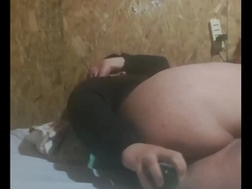 Young gay guy enjoys anal sex with a toy