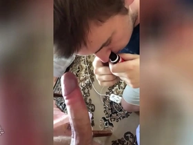 Deep blow job in a gay Russian video