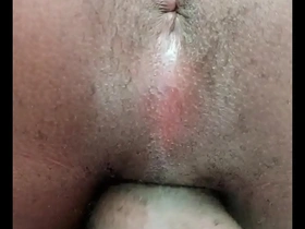 Young gay guy enjoys solo pleasure and screams with pleasure.