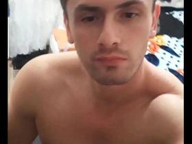 Gay man with big cock giving a handjob