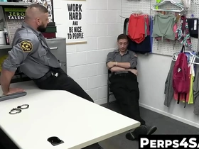 Gay police officer Marco Napoli arrests twink Cole Church in a bareback sex scene.