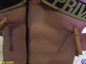 Muscular Asian man pleasured with nipple and edging stimulation