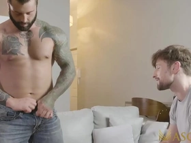 Muscular men Drew Dixon and Markus Kage engage in bareback sex and other sensual pleasures.