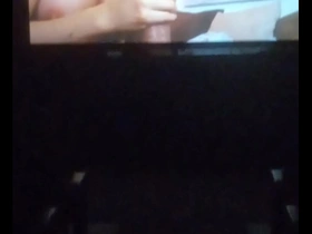 Male gay masturbation and female swallowing cum in a porn video.