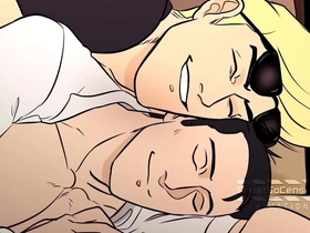 Asian and black muscles in cartoon porn video