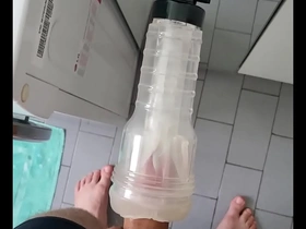 A gay man has sex with a flashlight and reaches orgasm.