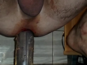 Intense solo gay scene with deep anal penetration