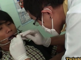 Young Asian boy gets drilled by his doctor in missionary position