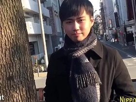 Young Japanese boy tugs and cums in POV video