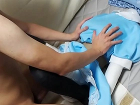 Solo boy enjoying sex with his dolls