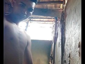 A swimmer in a Brazilian slum gets naughty and shows off his large penis on Instagram.
