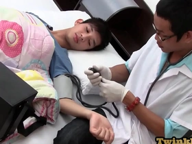 Gay doctor examines Asian twink and then they have sex.