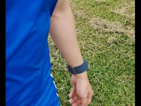 Outdoor exhibition of Asian gay couple’s kinky fun