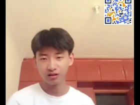 Straight Asian boy having gay sex on webcam and cumming.